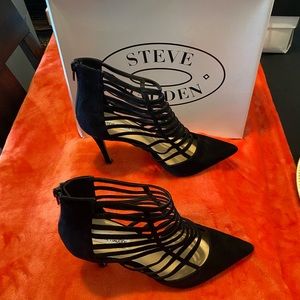 Black Suede Strappy Booties